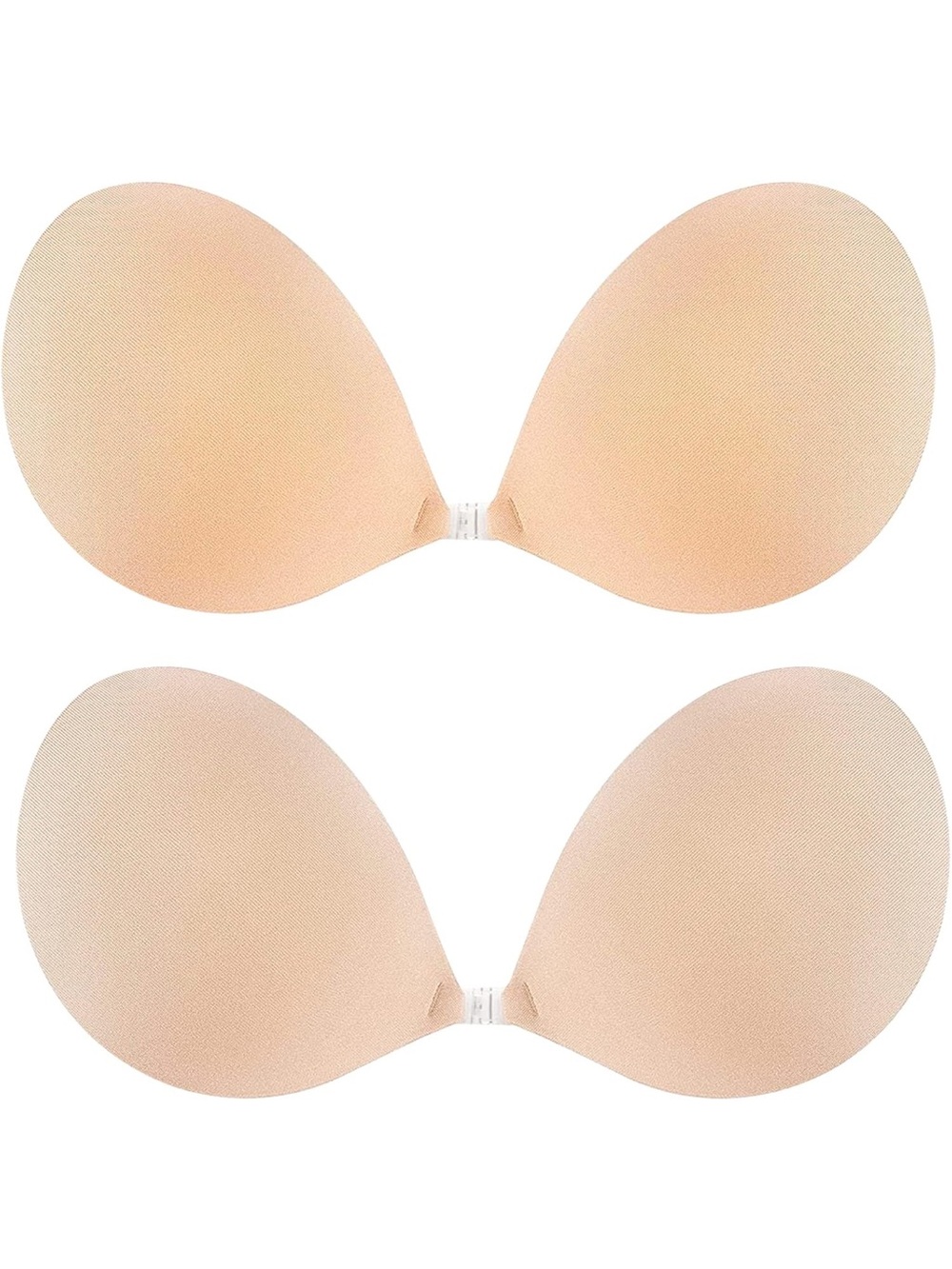 QueenSecret 2 Pack Adhesive Push Up Bra 38C 36D Nude Beige + Nipple Covers